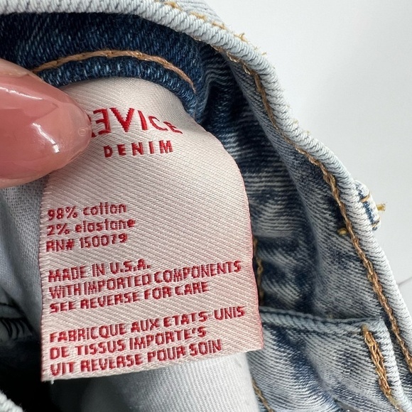 Revice Denim Reversed Bottom Cuffed Hem High Rise Straight Leg In Legally Blue - Picture 8 of 8